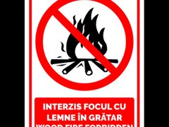 Semn pentru interzicerea focul cu lemne in gratar